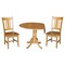 International Concepts Round 42 in Dual Drop Leaf Table with 2 San Remo Chairs, Pecan, 42 in W, 42 in L, 29.5 in H, Wood K59-42DP-C10 - alternate 3